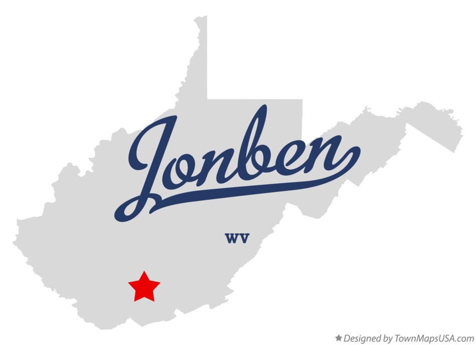 Map of Jonben West Virginia WV