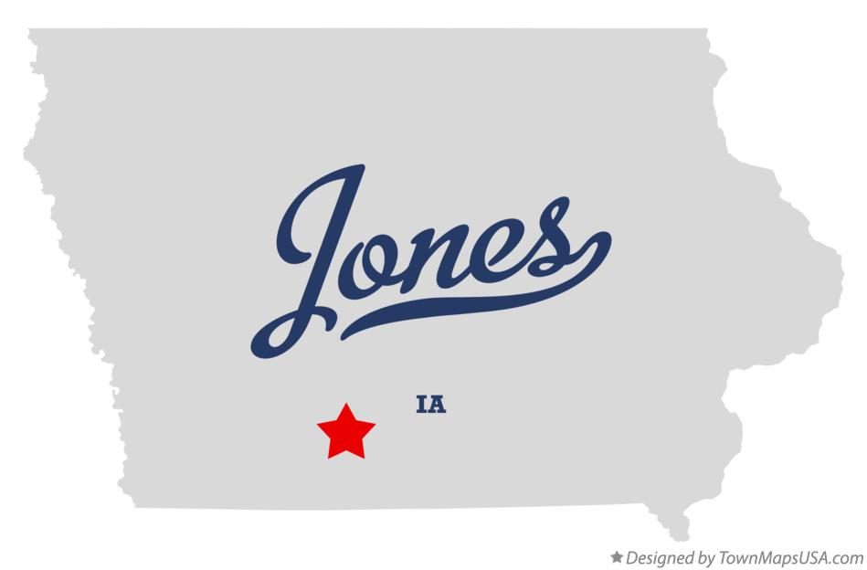 Map of Jones Iowa IA