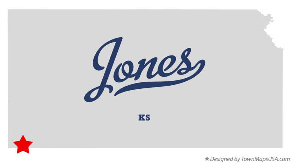 Map of Jones Kansas KS