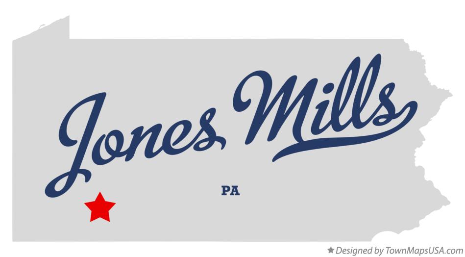 Map of Jones Mills Pennsylvania PA