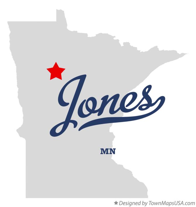 Map of Jones Minnesota MN