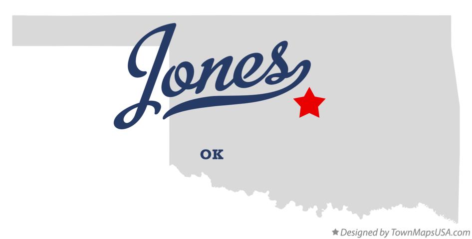 Map of Jones Oklahoma OK
