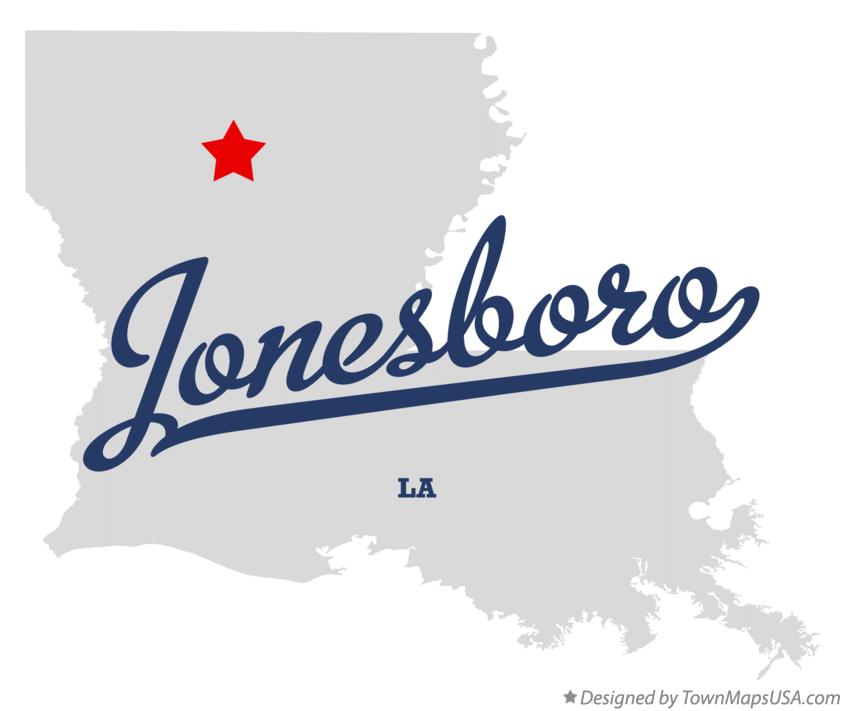 Map of Jonesboro Louisiana LA