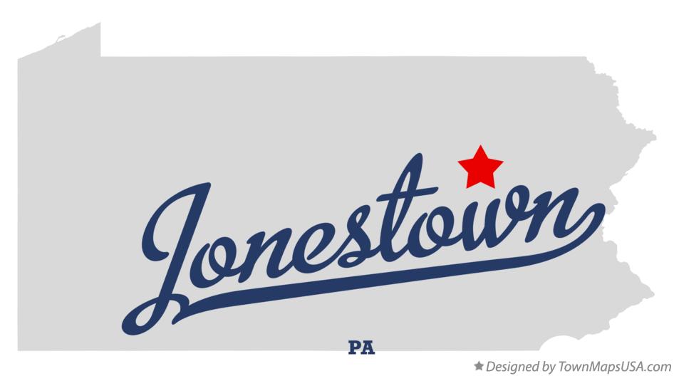 Map of Jonestown Pennsylvania PA