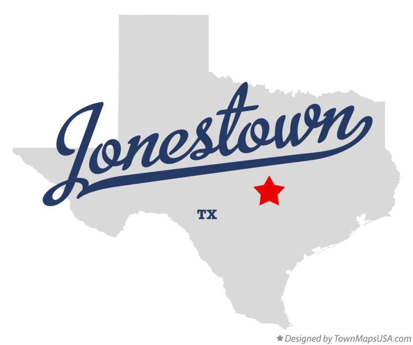 Map of Jonestown Texas TX