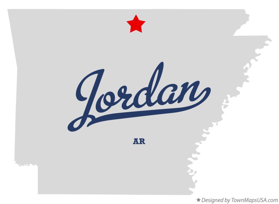 Map of Jordan Arkansas AR