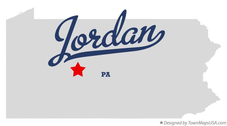 Map of Jordan Pennsylvania PA