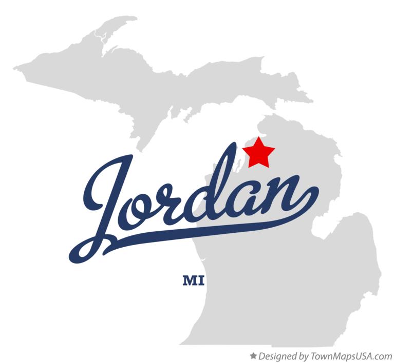 Map of Jordan Michigan MI