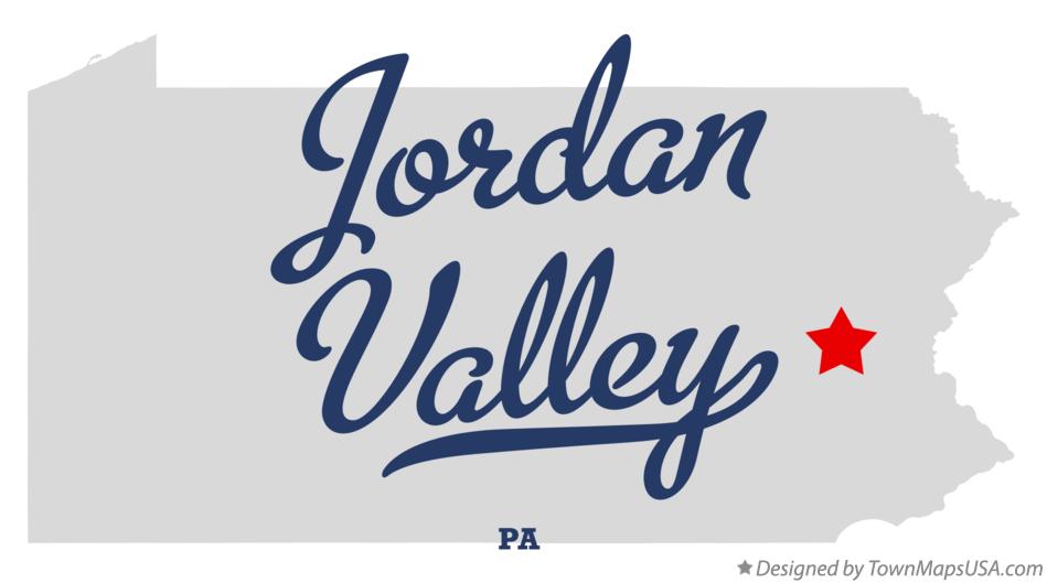 Map of Jordan Valley Pennsylvania PA