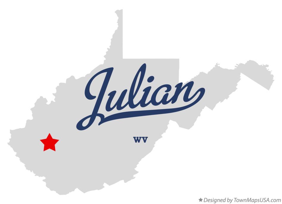 Map of Julian West Virginia WV