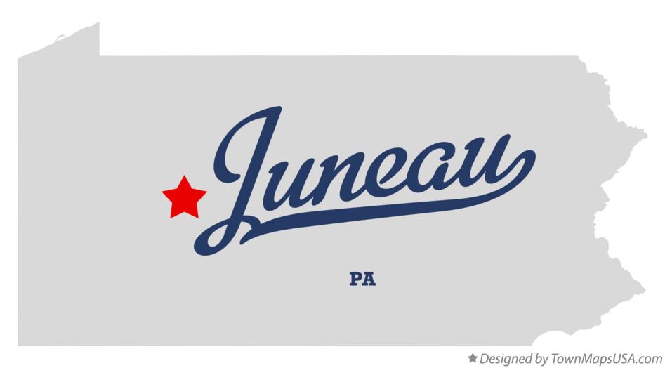Map of Juneau Pennsylvania PA