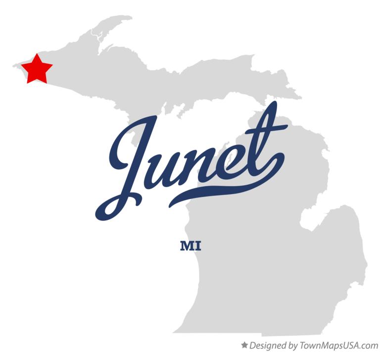 Map of Junet Michigan MI