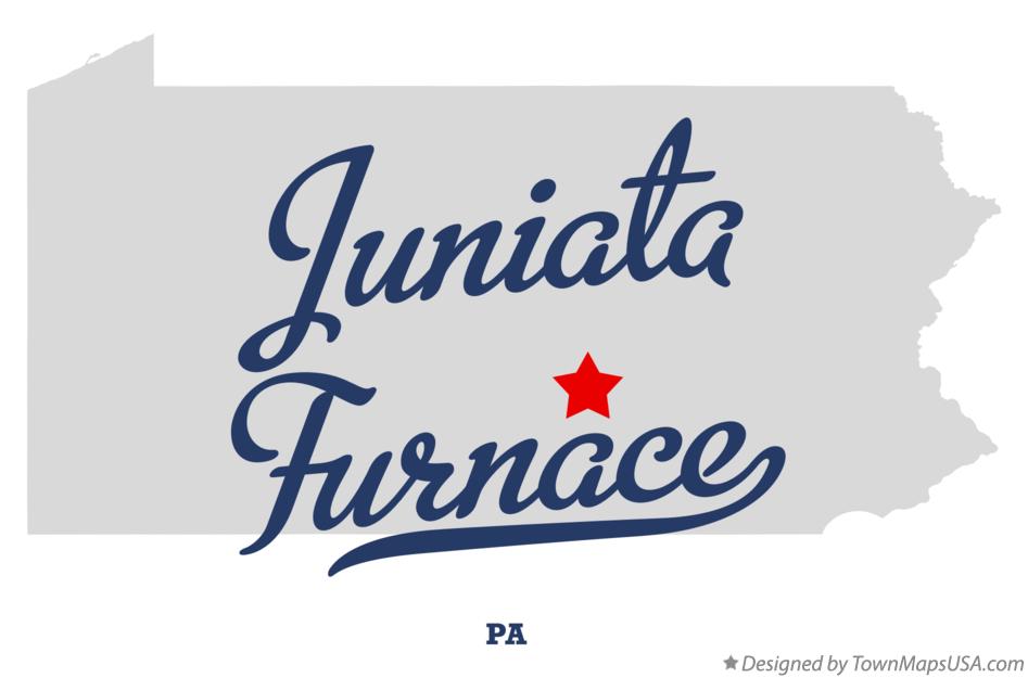 Map of Juniata Furnace Pennsylvania PA