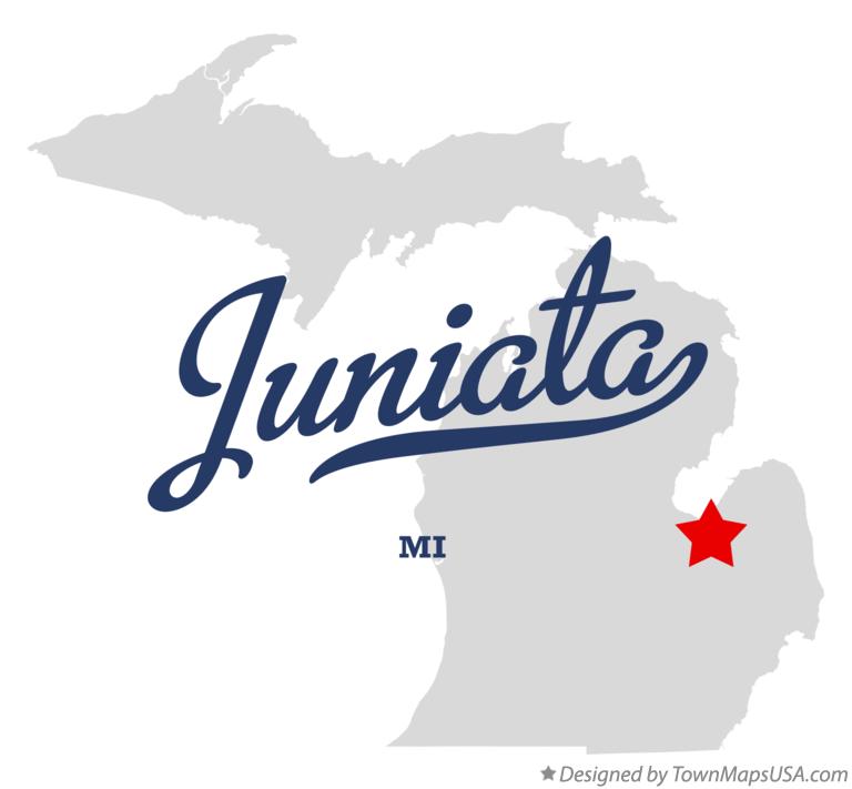 Map of Juniata Michigan MI
