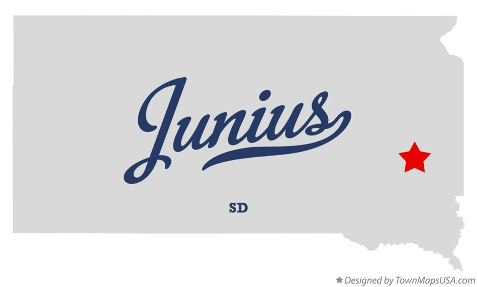 Map of Junius South Dakota SD
