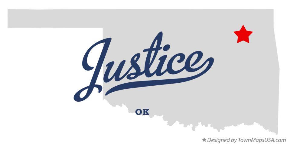 Map of Justice Oklahoma OK