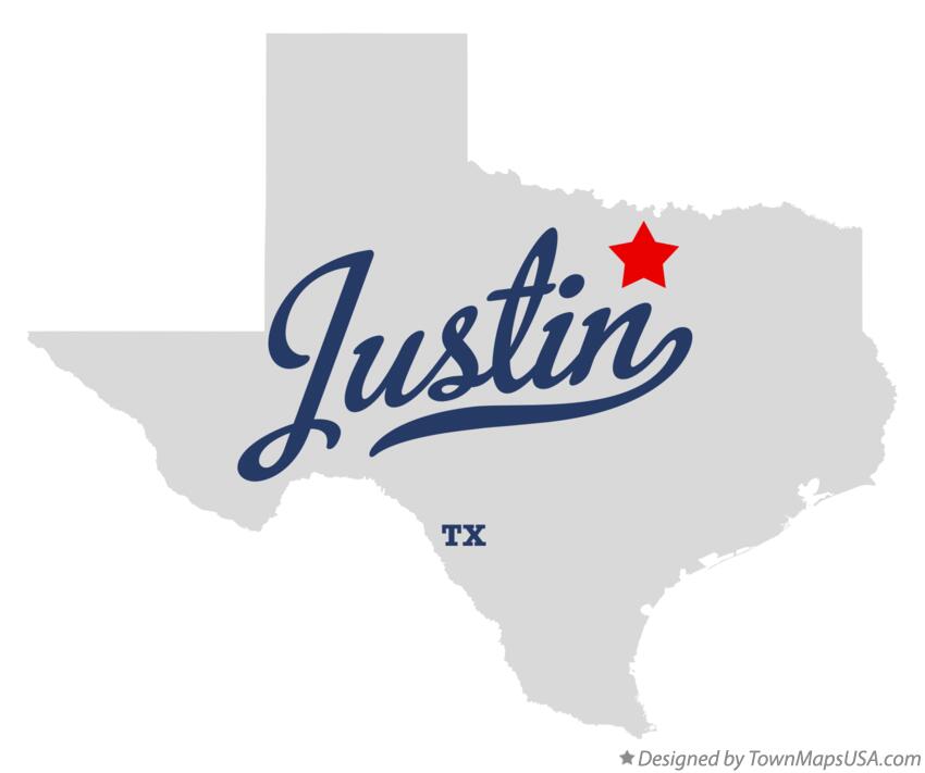 Map of Justin Texas TX