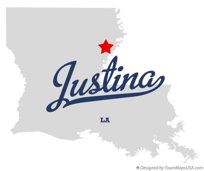 Map of Justina Louisiana LA