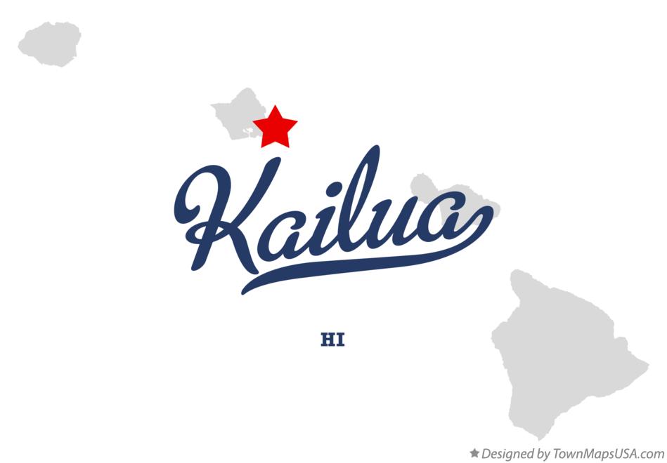 Map of Kailua Hawaii HI