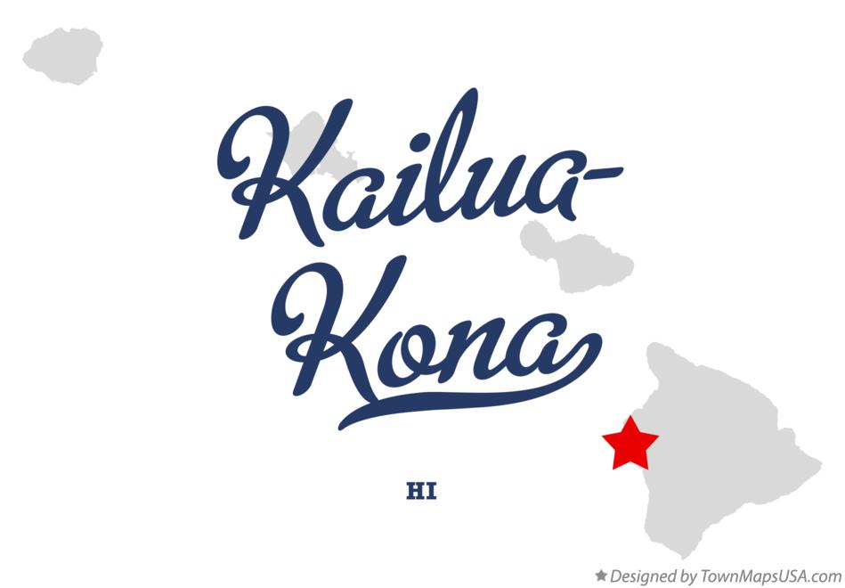 Map of Kailua-Kona Hawaii HI