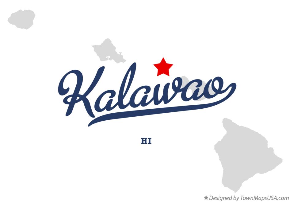 Map of Kalawao Hawaii HI