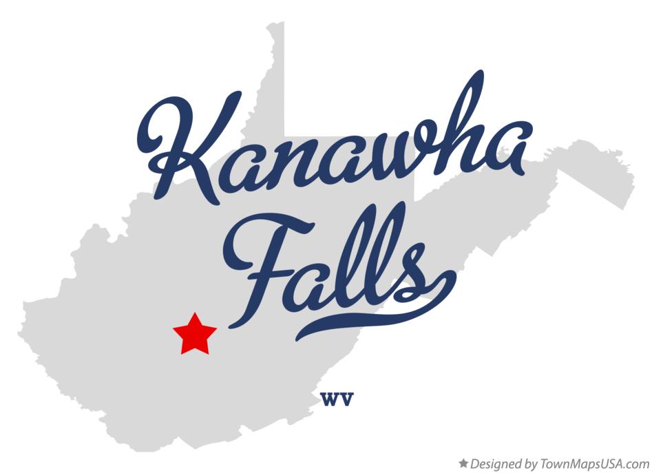 Map of Kanawha Falls West Virginia WV
