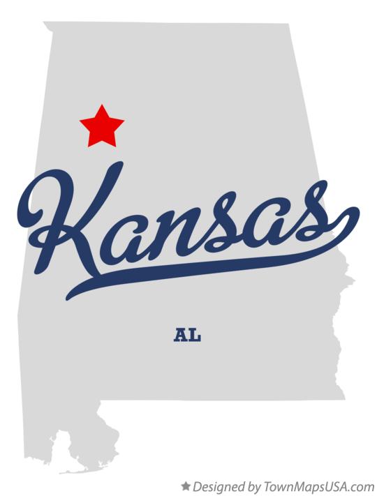 Map of Kansas Alabama AL