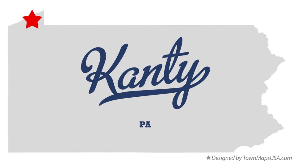 Map of Kanty Pennsylvania PA