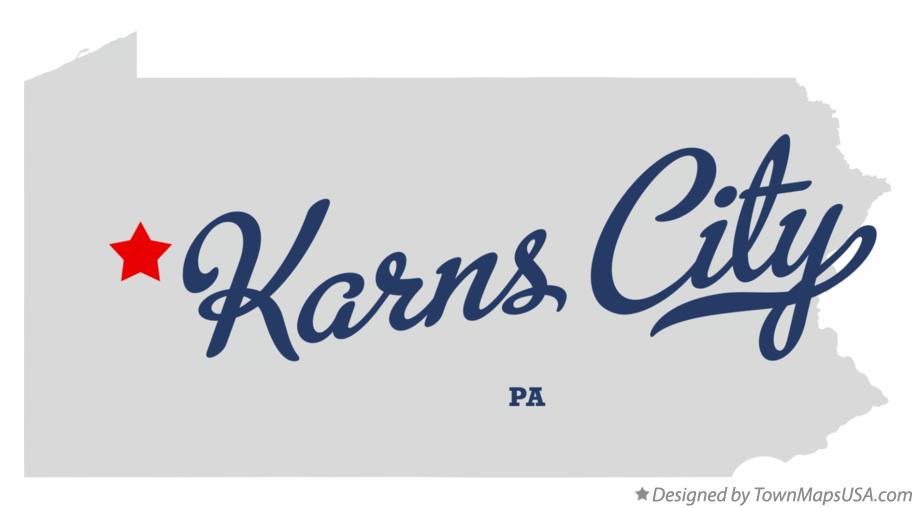 Map of Karns City Pennsylvania PA