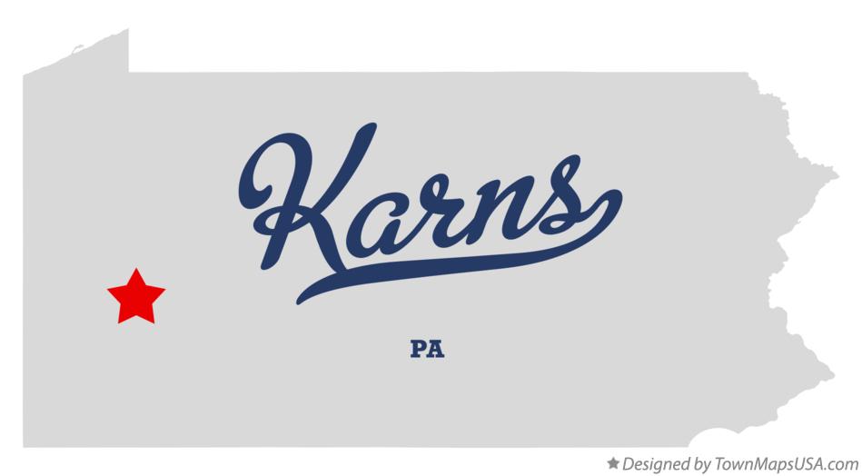 Map of Karns Pennsylvania PA