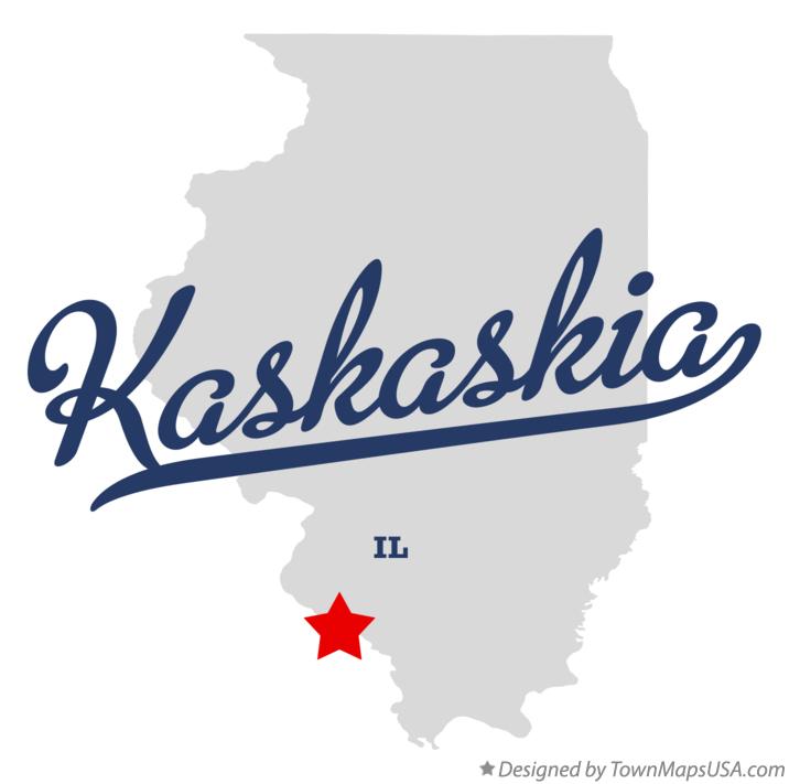 Map of Kaskaskia Illinois IL