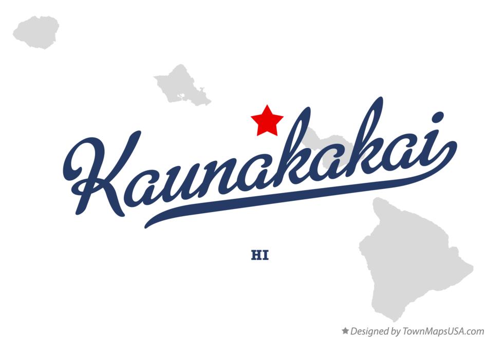 Map of Kaunakakai Hawaii HI