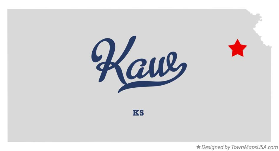 Map of Kaw Kansas KS