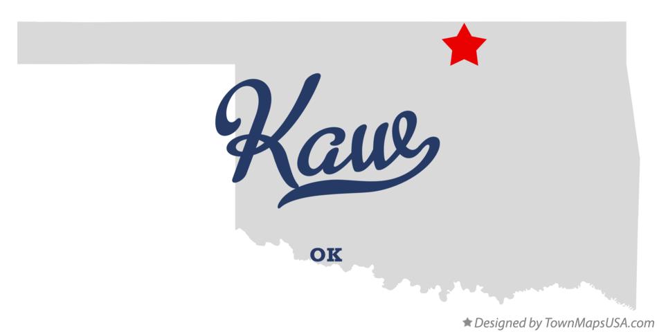 Map of Kaw Oklahoma OK