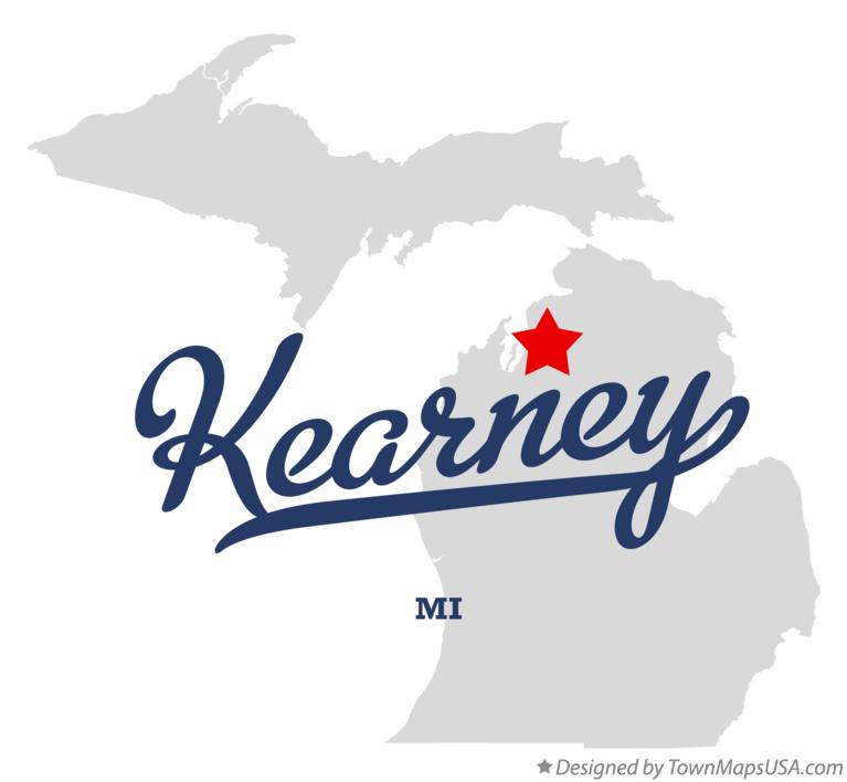 Map of Kearney Michigan MI