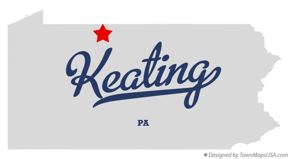 Map of Keating Pennsylvania PA