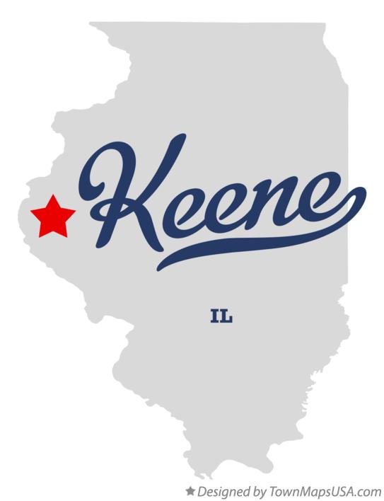Map of Keene Illinois IL