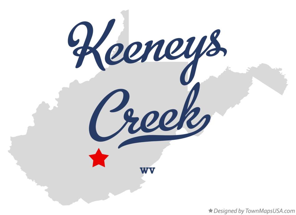 Map of Keeneys Creek West Virginia WV