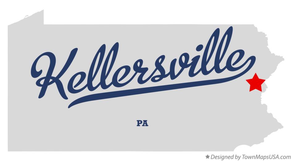Map of Kellersville Pennsylvania PA