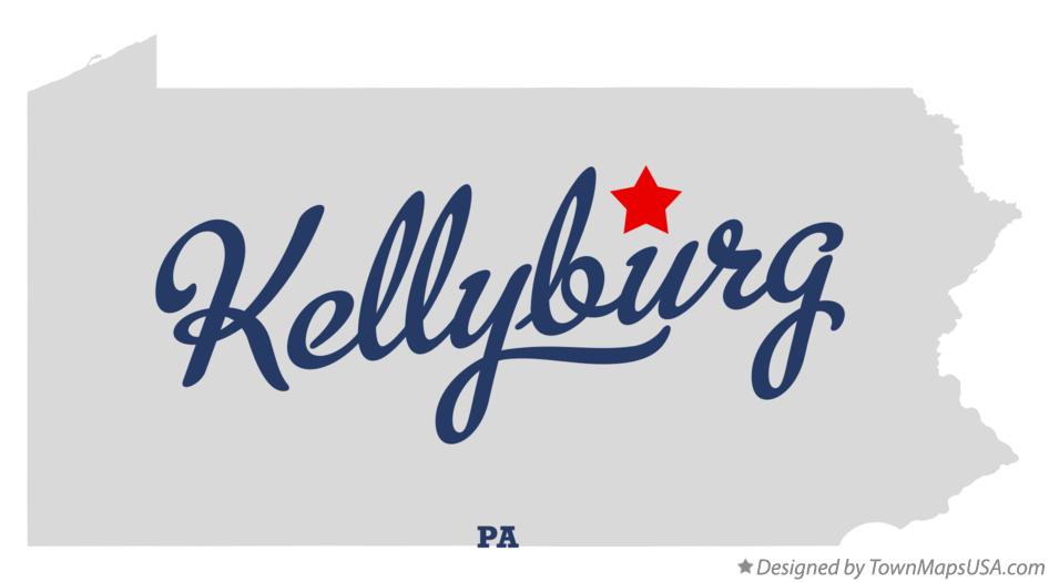 Map of Kellyburg Pennsylvania PA