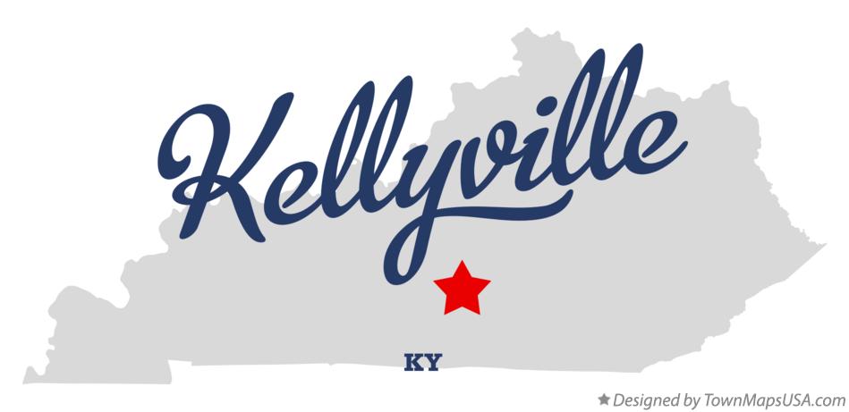 Map of Kellyville Kentucky KY