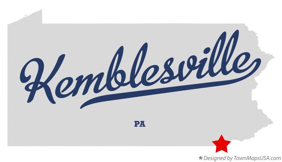 Map of Kemblesville Pennsylvania PA