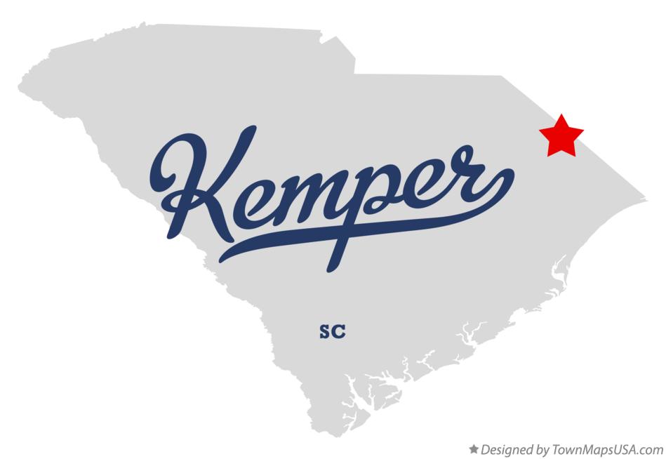 Map of Kemper South Carolina SC
