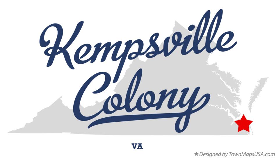 Map of Kempsville Colony Virginia VA