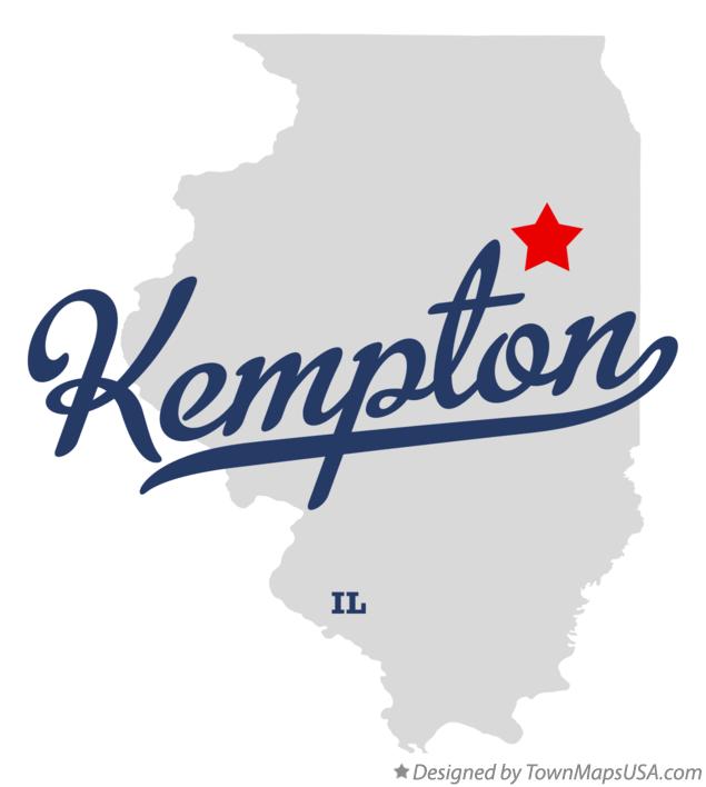 Map of Kempton Illinois IL