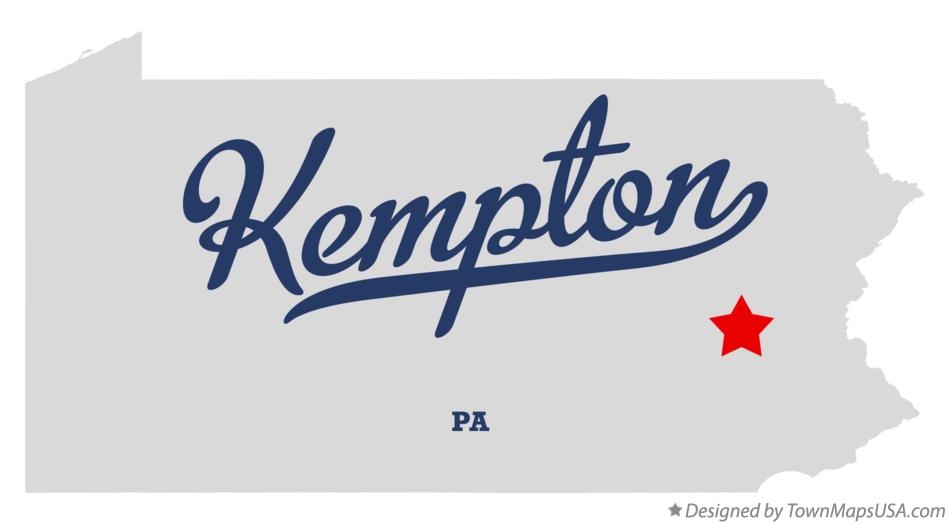 Map of Kempton Pennsylvania PA