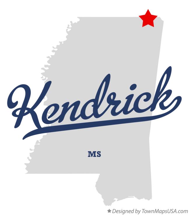Map of Kendrick Mississippi MS
