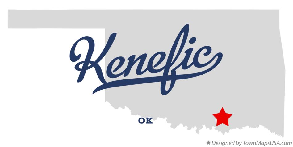 Map of Kenefic Oklahoma OK