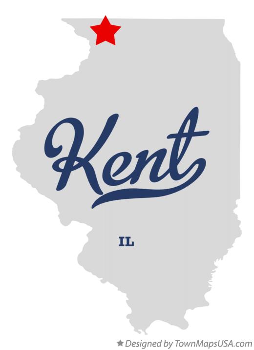 Map of Kent Illinois IL