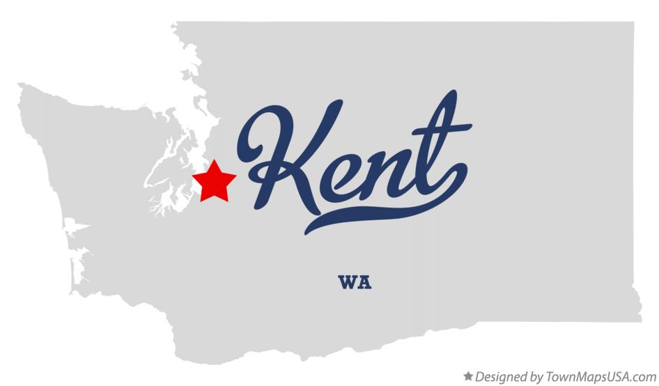 Map of Kent Washington WA